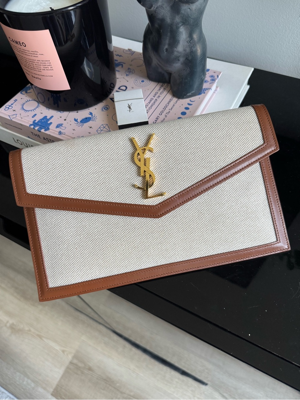 Saint Laurent Tan Leather Clutch - Picture 9 of 16